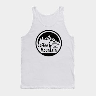 Coffee and Mountain Design Tank Top